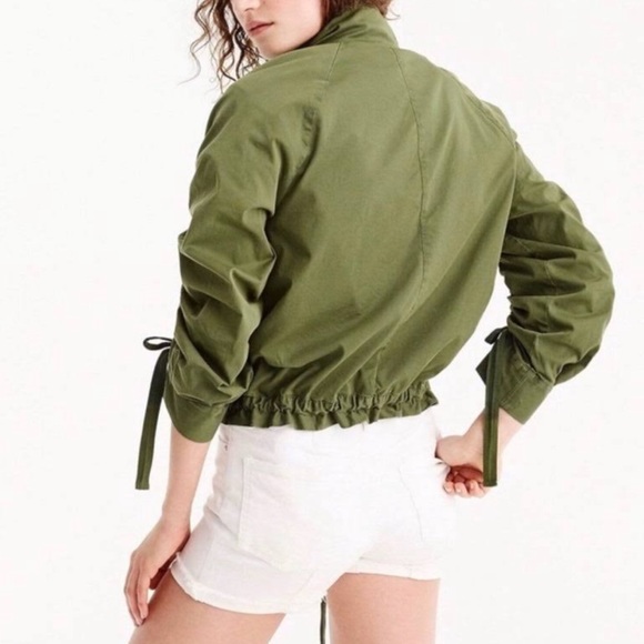 J.CREW Ruched Sleeve Field Utility Military Jacket - Picture 6 of 14